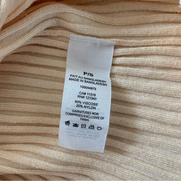 GARAGE Peach Lettuce Trim Ribbed Knit Tee | Size S - Picture 5 of 6